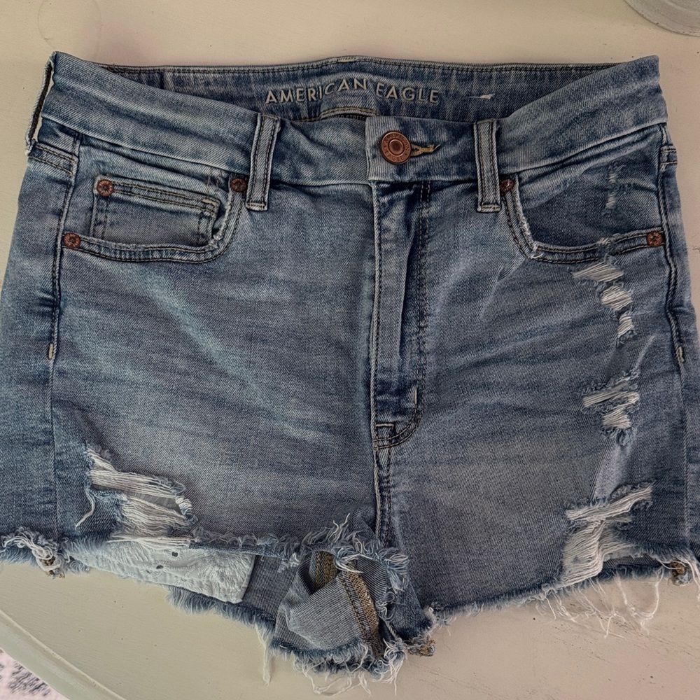 American Eagle Outfitters Distressed Blue Jean Shorts